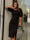 Классическое черное платье-футляр миди длины, фото 5