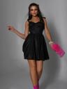 Модное корсетное черное блестящее короткое платье, фото 2