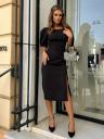 Классическое черное платье-футляр миди длины, фото 4