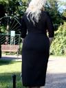 Нарядное черное замшевое платье больших размеров, фото 4
