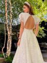 Элегантное белое кружевное платье-миди с короткими рукавами – идеально для весенних и осенних мероприятий, фото 6