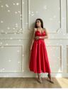«Волшебное летнее коктейльное платье в красном цвете: лучшее платье миди для гостей на свадьбе», фото 2