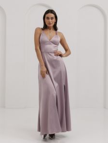 Атласное платье макси для выпускного вечера вашей мечты лилового цвета