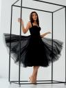 Красивое корсетное черное платье ниже колен, фото 2