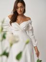 Элегантное платье белого цвета с разрезом, фото 5