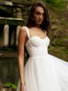 Красивое корсетное белое платье ниже колен, фото 2