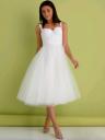 Красивое корсетное белое платье ниже колен, фото 6