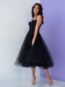 Красивое корсетное черное платье ниже колен, фото 3