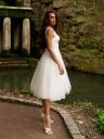 Красивое корсетное белое платье ниже колен, фото 8