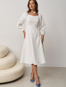 Женское элегантное белое платье