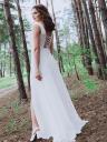 Модное белое шифоновое платье | Белое макси-платье | Потрясающее платье с открытой спиной, фото 2