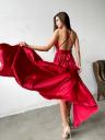 Нарядное длинное красное платье с открытой спиной, фото 2