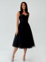 Красивое корсетное черное платье ниже колен, фото 5