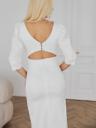 Изысканное белое платье миди с открытой спинкой – идеально для выпускного или помолвки, фото 5