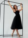 Красивое корсетное черное платье ниже колен, фото 4