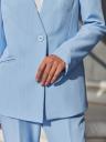 Брючный женский голубой костюм с поясом, фото 2