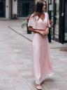 Нарядное розовое блестящее платье в пол, фото 2