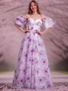 Летнее платье с цветочным принтом для женщин | Макси-платье в пол с боковым разрезом | Макси-платье с цветочным принтом | Вечернее платье с цветочным