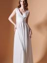 Модное белое шифоновое платье | Белое макси-платье | Потрясающее платье с открытой спиной, фото 3