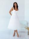 Красивое корсетное белое платье ниже колен, фото 9