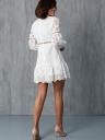 Изысканное белое платье-мини с цветочным принтом, фото 2