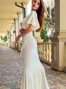 Элегантное Длинное платье в пол с воланом белого цвета, фото 9