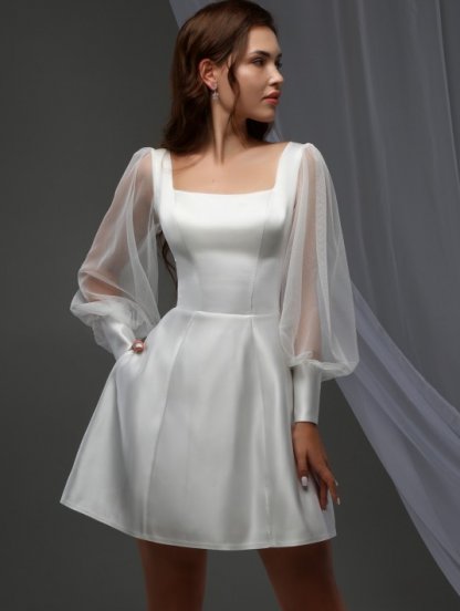 Короткое корсетное платье на свадьбу, розпись или вечиринку для невест, фото 1