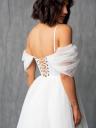 Нарядное корсетное белое платье с чашками, фото 5