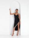 Элегантное черное облегающее платье-миди для самбы, фото 2