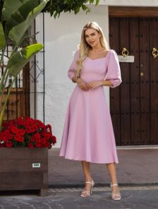 Женское элегантное розовое платье