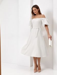 Женское праздничное белое платье