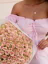 Муслиновое розовое платье-трансформер миди длины с открытыми плечами, фото 6
