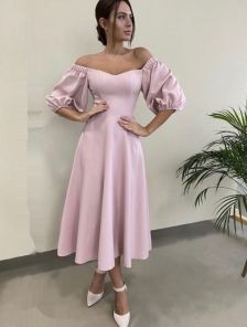 Женское элегантное розовое платье