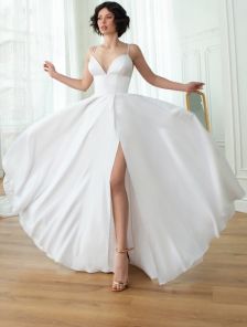 Белое нарядное свадебное вечернее платье