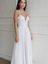 Вечернее белое платье: атласное миди с открытыми плечами для дней рождения и помолвок, фото 4