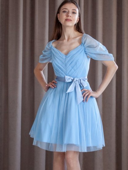 Фатиновое платье на на короткий рукав, фото 1