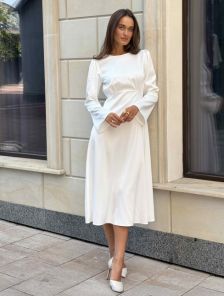 Белое нарядное платье для коктейльных мероприятий
