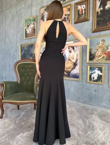 Черное нарядное легкое вечернее платье