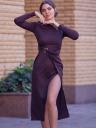 Длинное облегающее коричневое платье, фото 2