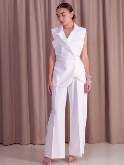 Женский брючный костюм двойка с житетом пуговицах, фото 1