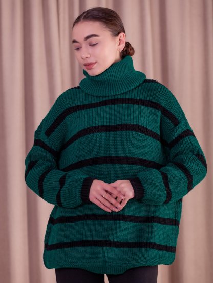 Вязаный свитер зеленый, фото 1