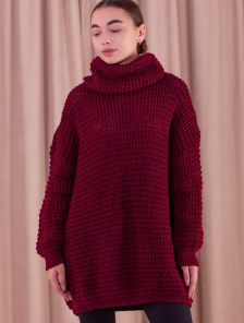 [COPY] Теплый вязаный свитер марсала с горловиной