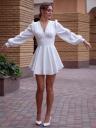 Короткое коктейльное платье-шорты белого цвета, фото 4