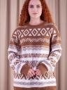 Теплый вязаный свитер с орнаментом "вышиванка", фото 4