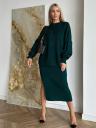 Теплый вязаний женский костюм-двойка: кофта и длинная юбка, фото 3