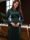 Изумрудное атласное платье для коктейльных мероприятий, фото 2