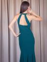 Увеличить фото Длинное вечернее платье зеленого цвета с открытой спиной и разрезом, фото 4