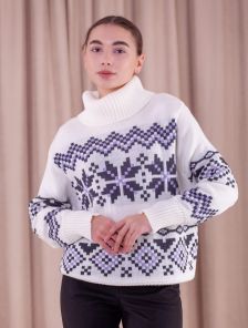 Теплый вязаный свитер оверсайз под горло, идеально на роботу зимой