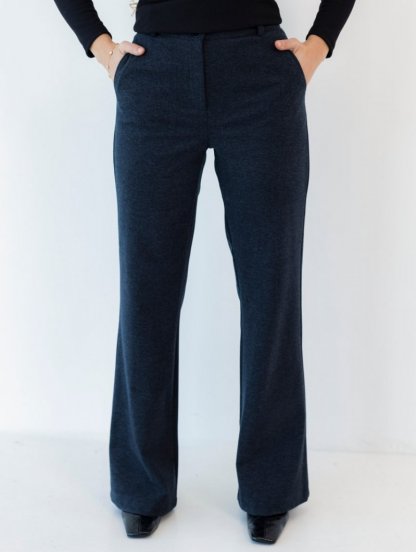 Серые теплые классические шерстяные женские брюки, фото 1