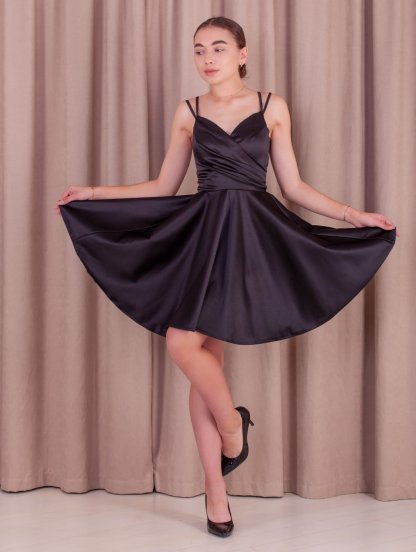 Черное нарядное платье на корпоратив, вечеринку, свадьбу или день рождения, фото 1